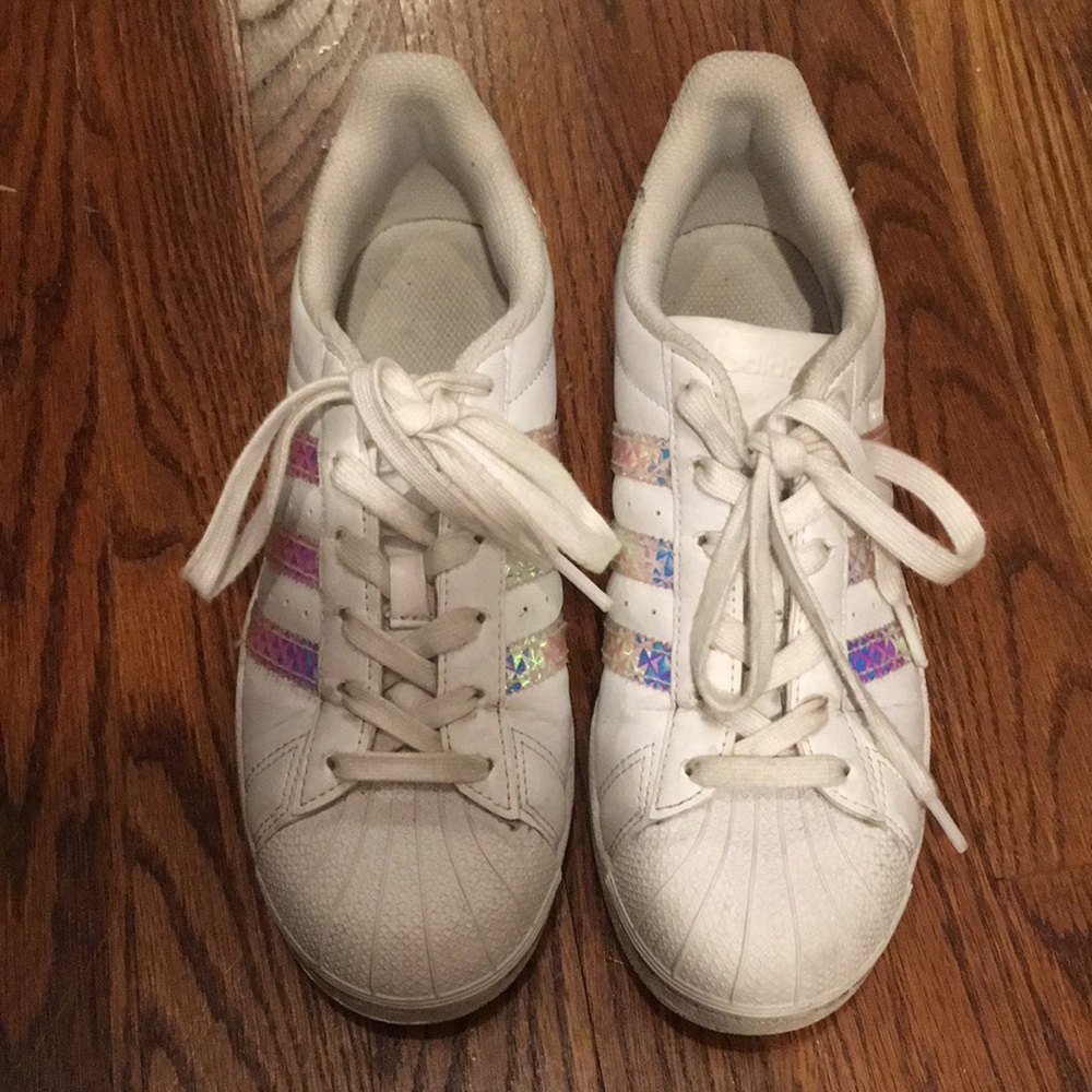 Holographic adidas superstars💎💕
